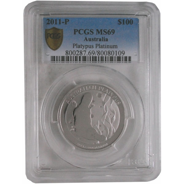 オーストラリア2011年 カモノハシ 100ドルプラチナ貨