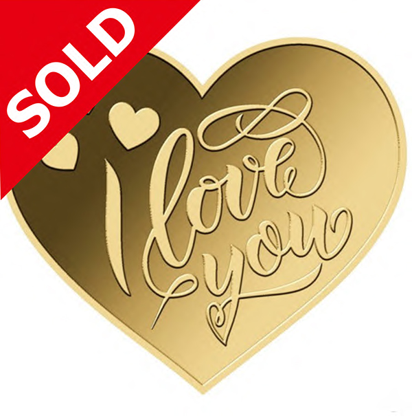 【完売】チャド2026年 ハートシェイプ 1/1,000oz3,000フラン金貨〈箱＋保証書付き〉