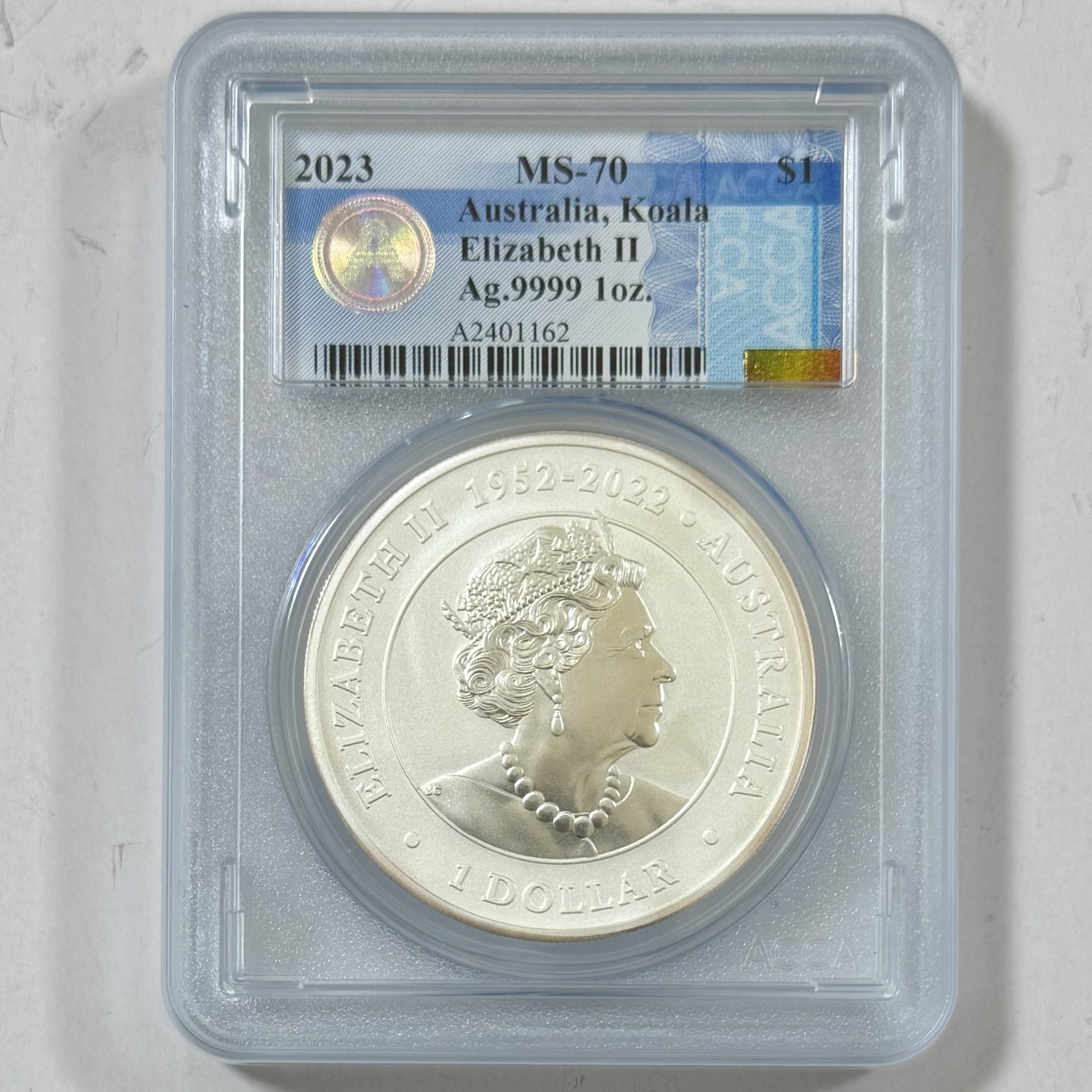 【完売】ACCA 最高鑑定MS70 オーストラリア2023年 コアラ1oz1ドル銀貨